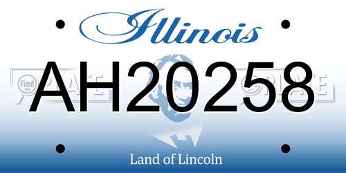 AH20258 Illinois License Plate