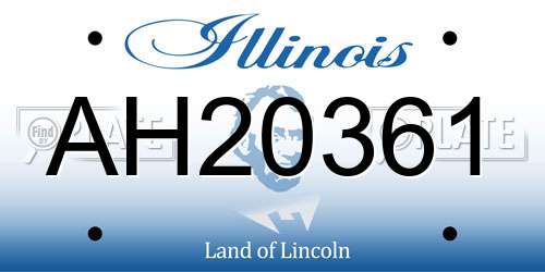AH20361 Illinois License Plate