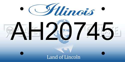 AH20745 Illinois License Plate