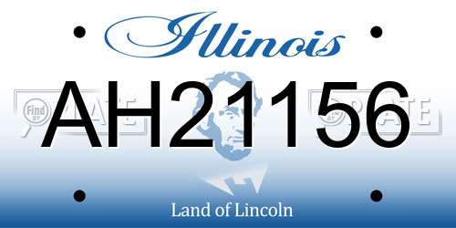 AH21156 Illinois License Plate