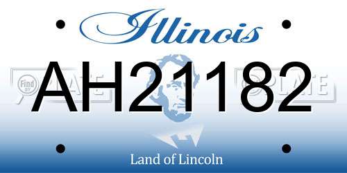 AH21182 Illinois License Plate