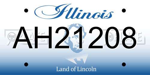 AH21208 Illinois License Plate