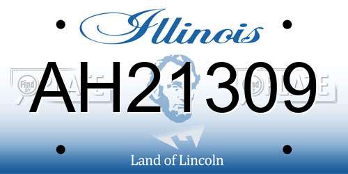 AH21309 Illinois License Plate