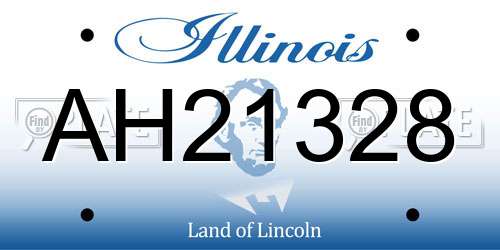 AH21328 Illinois License Plate