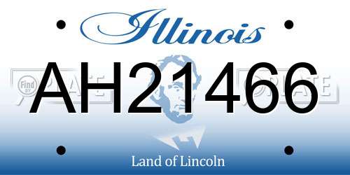 AH21466 Illinois License Plate