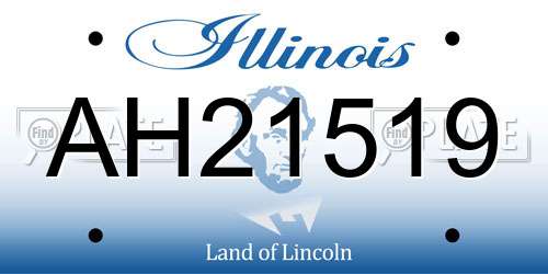 AH21519 Illinois License Plate