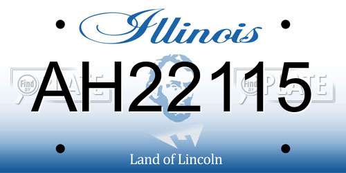 AH22115 Illinois License Plate