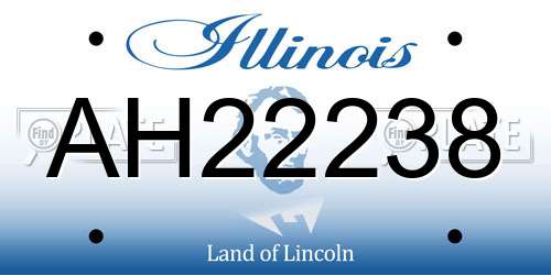 AH22238 Illinois License Plate