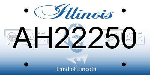 AH22250 Illinois License Plate