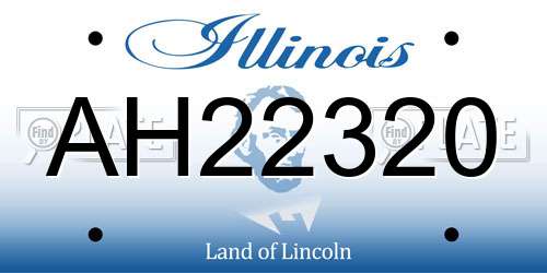 AH22320 Illinois License Plate
