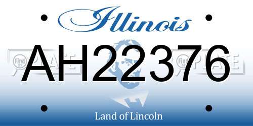 AH22376 Illinois License Plate