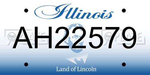 AH22579 Illinois License Plate