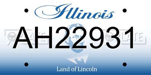 AH22931 Illinois License Plate