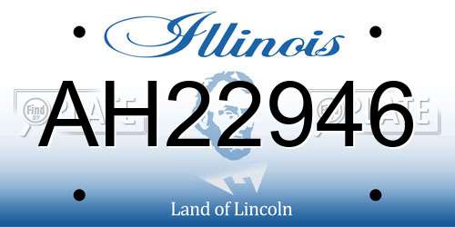 AH22946 Illinois License Plate