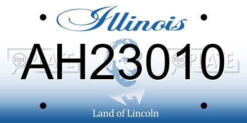 AH23010 Illinois License Plate