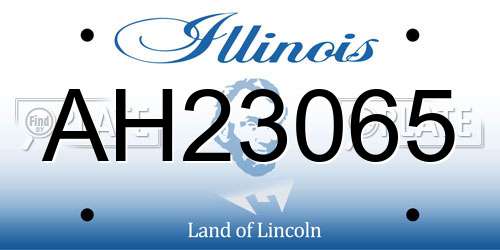 AH23065 Illinois License Plate