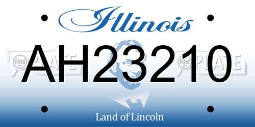 AH23210 Illinois License Plate
