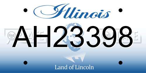 AH23398 Illinois License Plate
