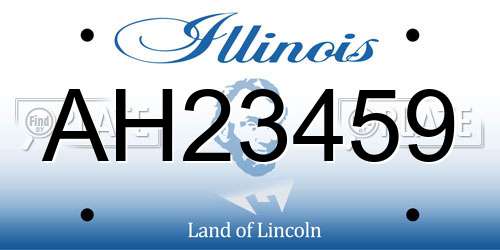 AH23459 Illinois License Plate