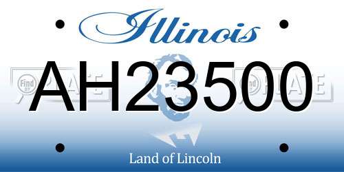 AH23500 Illinois License Plate