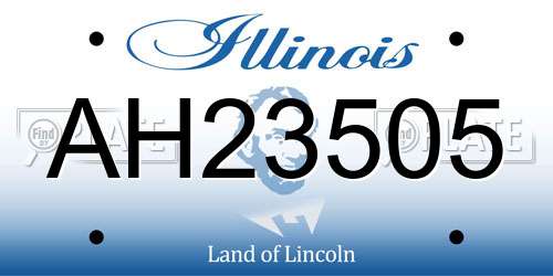 AH23505 Illinois License Plate