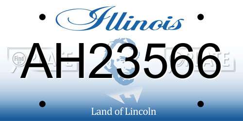 AH23566 Illinois License Plate