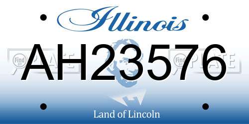 AH23576 Illinois License Plate