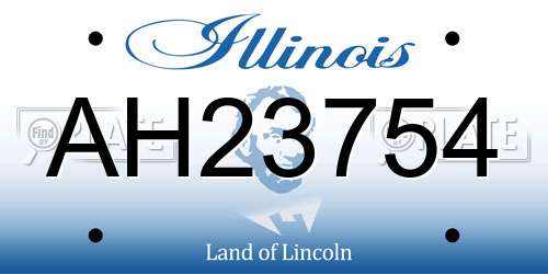 AH23754 Illinois License Plate