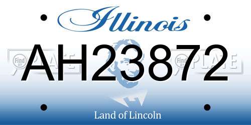 AH23872 Illinois License Plate
