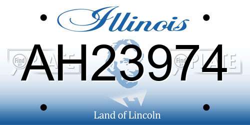 AH23974 Illinois License Plate