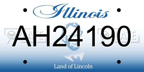 AH24190 Illinois License Plate