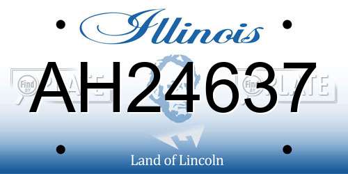 AH24637 Illinois License Plate