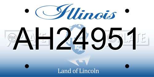 AH24951 Illinois License Plate