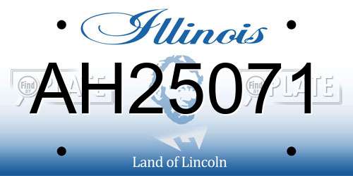 AH25071 Illinois License Plate