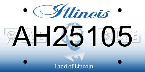 AH25105 Illinois License Plate