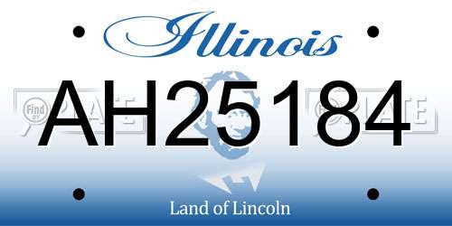 AH25184 Illinois License Plate