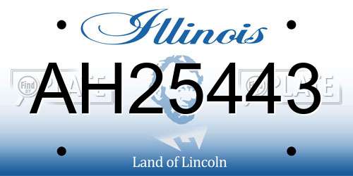AH25443 Illinois License Plate