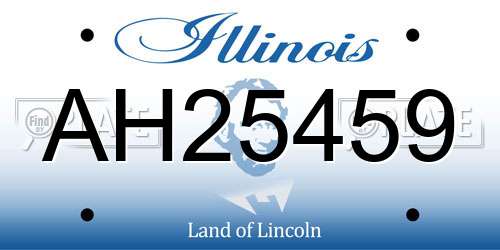 AH25459 Illinois License Plate