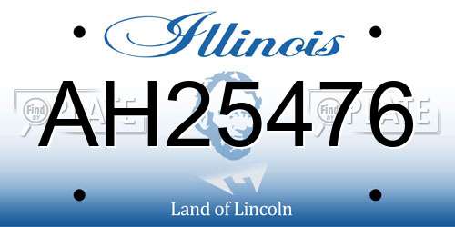AH25476 Illinois License Plate