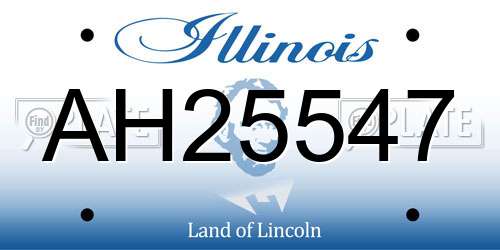 AH25547 Illinois License Plate
