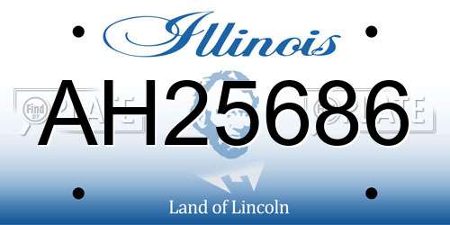 AH25686 Illinois License Plate