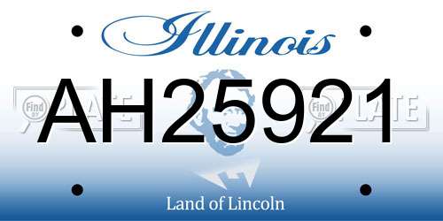 AH25921 Illinois License Plate