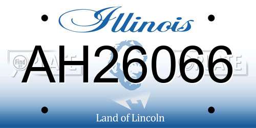 AH26066 Illinois License Plate
