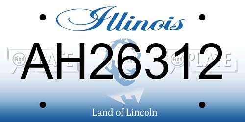 AH26312 Illinois License Plate