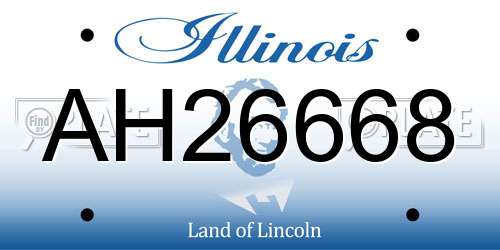 AH26668 Illinois License Plate