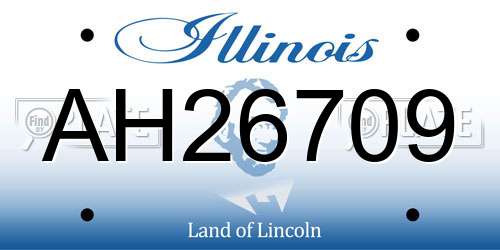 AH26709 Illinois License Plate