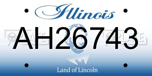 AH26743 Illinois License Plate