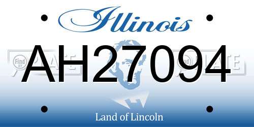 AH27094 Illinois License Plate