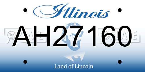 AH27160 Illinois License Plate