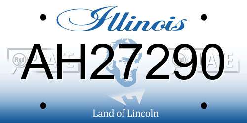 AH27290 Illinois License Plate
